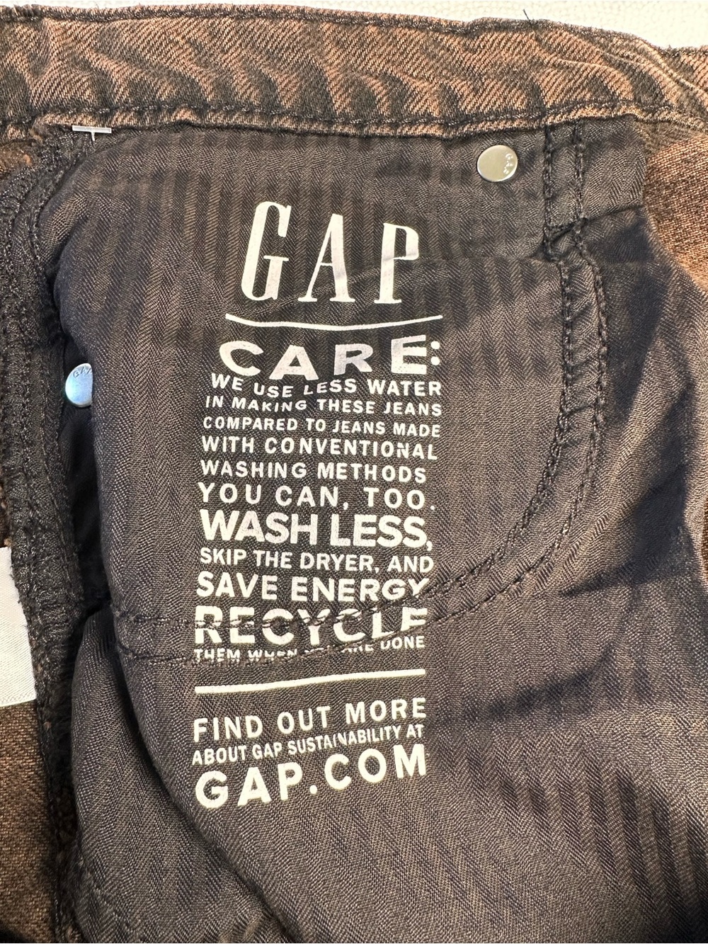 GAP Baggy Mid Rise Wide Leg Jeans Brown Copper Wash 27 Tall NWT - Picture 5 of 14